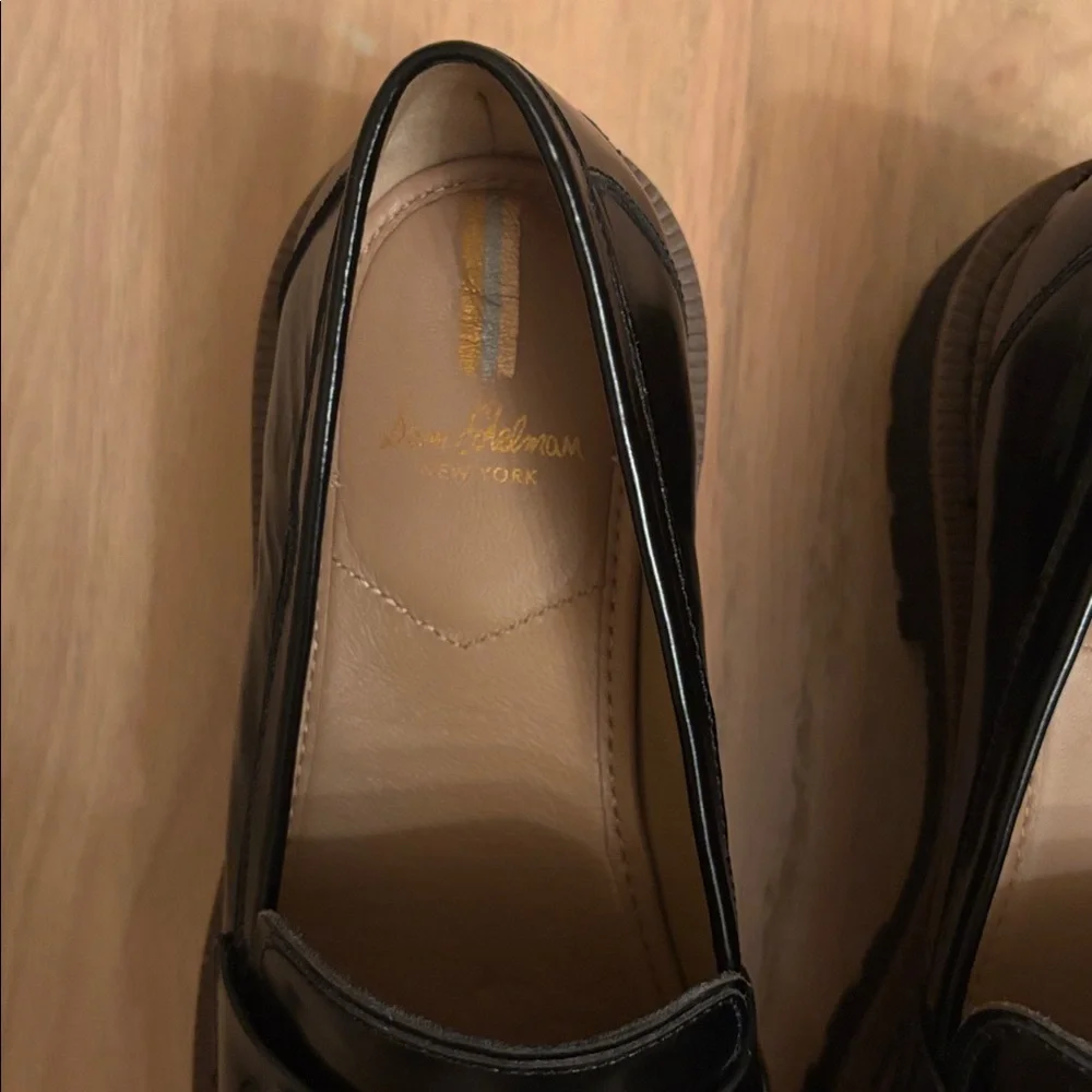 Sam Edelman Black Loafers with Gold Accent - Picture 5 of 10